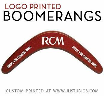Company with Two Boomerangs Logo - Promotional Boomerangs Custom Printed with Logo for Business ...