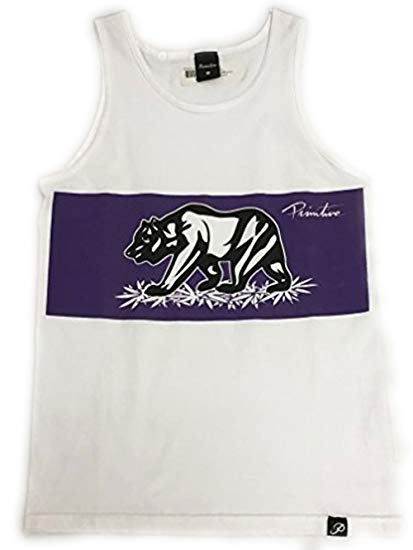 Primitive Bear Logo - Primitive Bear Tank Top (Small, White) at Amazon Men's Clothing store: