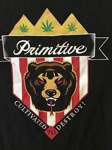 Primitive Bear Logo - PRIMITIVE APPAREL CULTIVATED TO DESTROY BEAR BLACK T SHIRT MENS