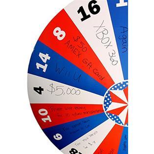 Red White and Triangle Sports Logo - Displays2go Free Standing Cardboard Prize Wheel With 18 Numbered