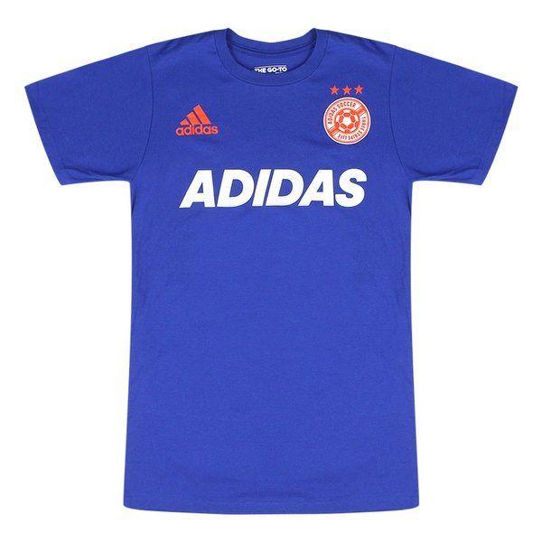 Adidas Soccer Logo - Shop Adidas Men's Soccer Life Three Stripes Life Blue T Shirt Orange