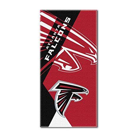 Red White and Triangle Sports Logo - Piece NFL Falcons Puzzle Beach Towel 34 X 72 Inches