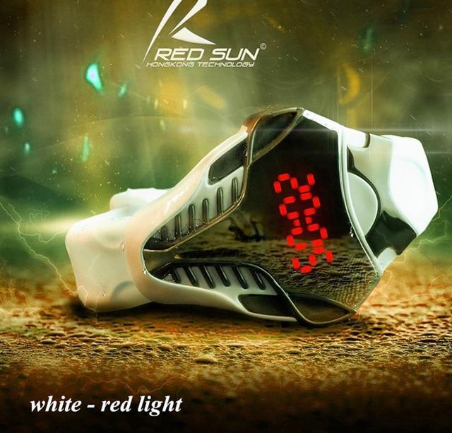 Red White and Triangle Sports Logo - Silicone Triangle Sports LED Digital Men Watches – roysZone