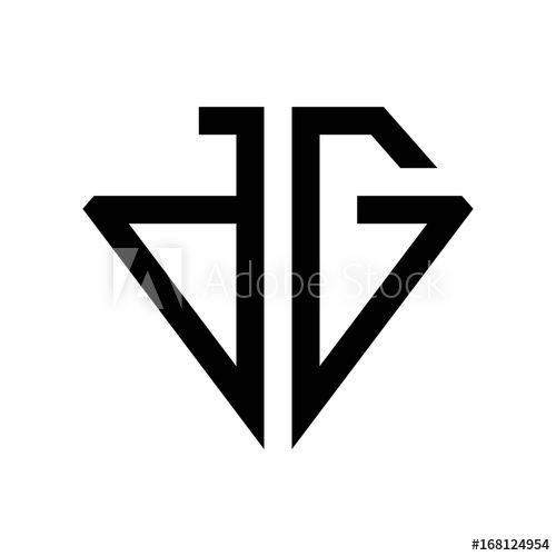 DG Diamond Logo - initial letters logo dg black monogram diamond pentagon shape - Buy ...