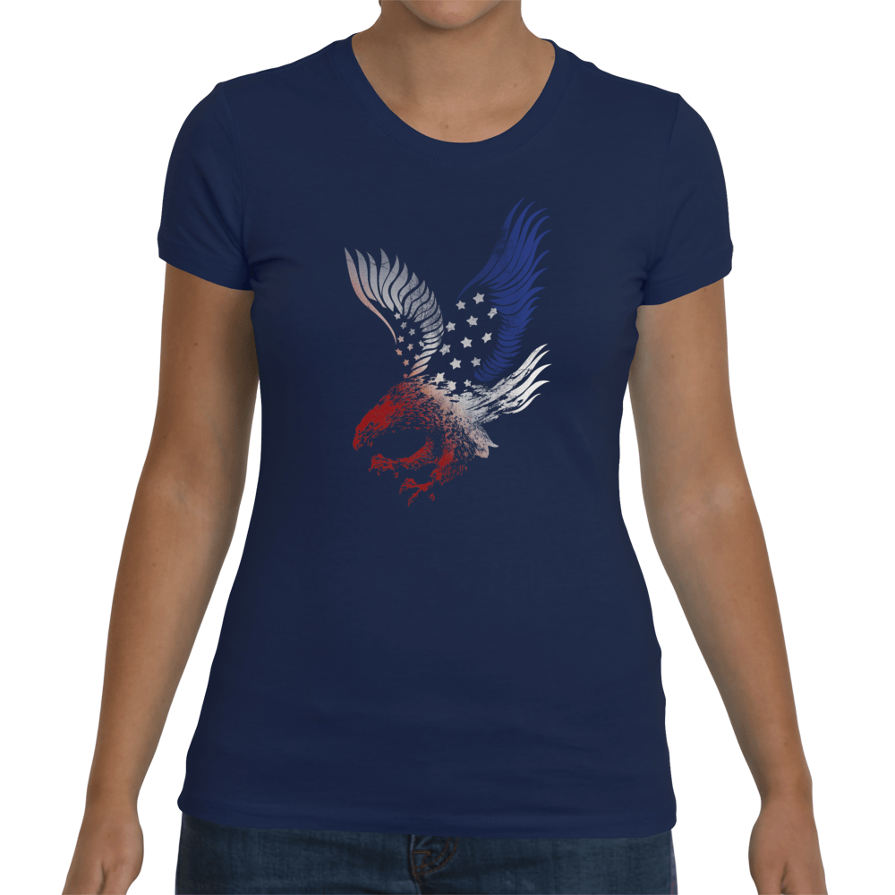 White and Blue Eagle Logo - Red White and Blue Eagle Women's T-Shirt | So Right
