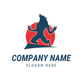 Black Wolf Red Moon Logo - Free Wolf Logo Designs | DesignEvo Logo Maker