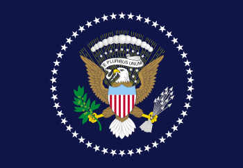 White and Blue Eagle Logo - Flag of the President of the United States