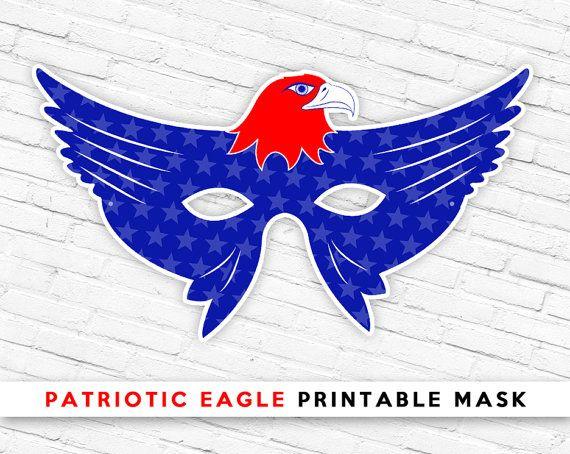 White and Blue Eagle Logo - Red White & Blue Eagle Mask | Ultra Patriotic USA Bird Mask | 4th of ...