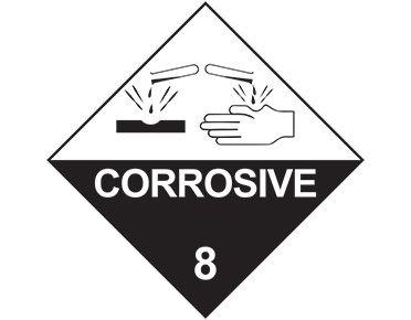 DG Diamond Logo - Corrosive sign - class 8 dangerous goods diamond
