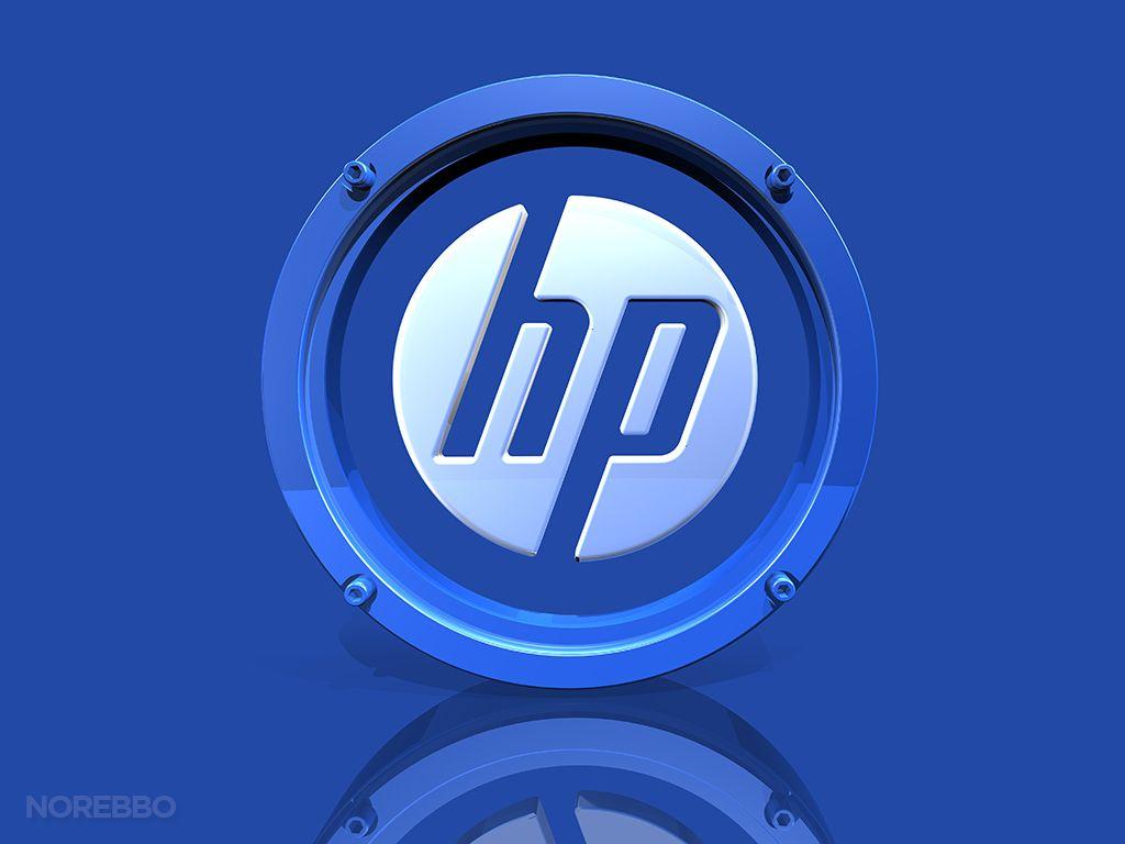 Blue Metal Logo - Glass and metal HP logo illustrations – Norebbo