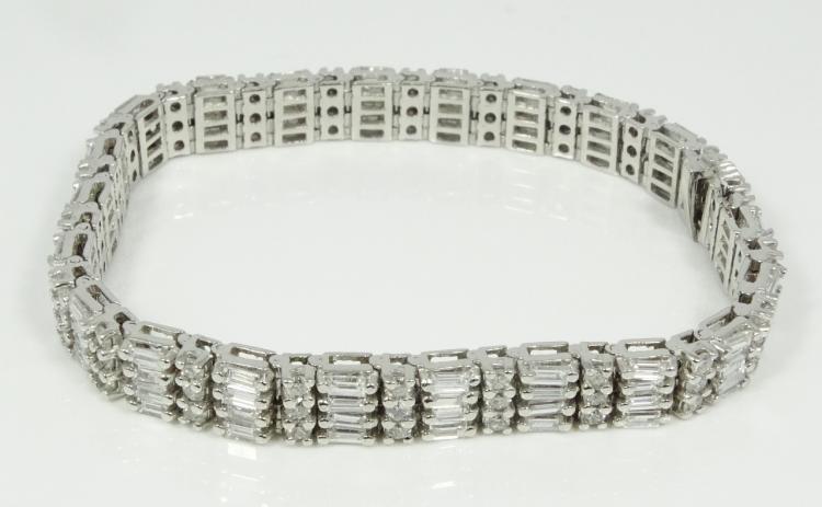 DG Diamond Logo - 9.46CTW Genuine VS1-SI2/D-G Diamond SOLID 14K White Gold Bracelet ...