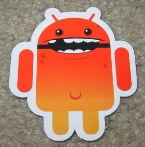 Red Smile Logo - ANDROID DROID Red Smile robot logo Sticker 2.5