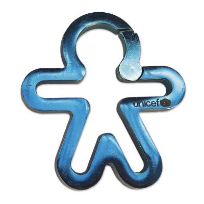 Blue Metal Logo - Unicef UK Market. UNICEF Silver and Blue Metal Key Fobs Pair