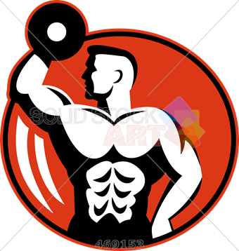 Round Red Logo - Stock Illustration of Logo round red circle with body builder ...