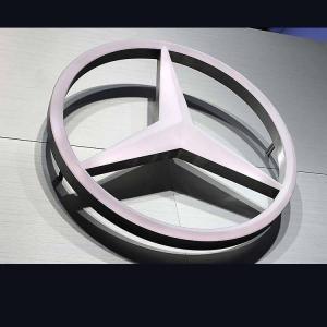 Round Car Logo - benz LED Backlit Car Logo, 3D Auto Sign, Round Vacuum Illuminated ...