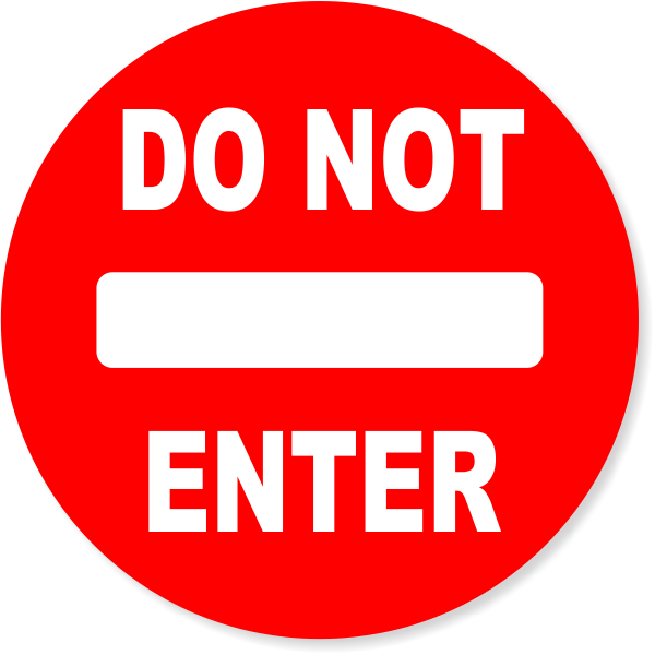 Round Red Logo - Round Red Do Not Enter Decal