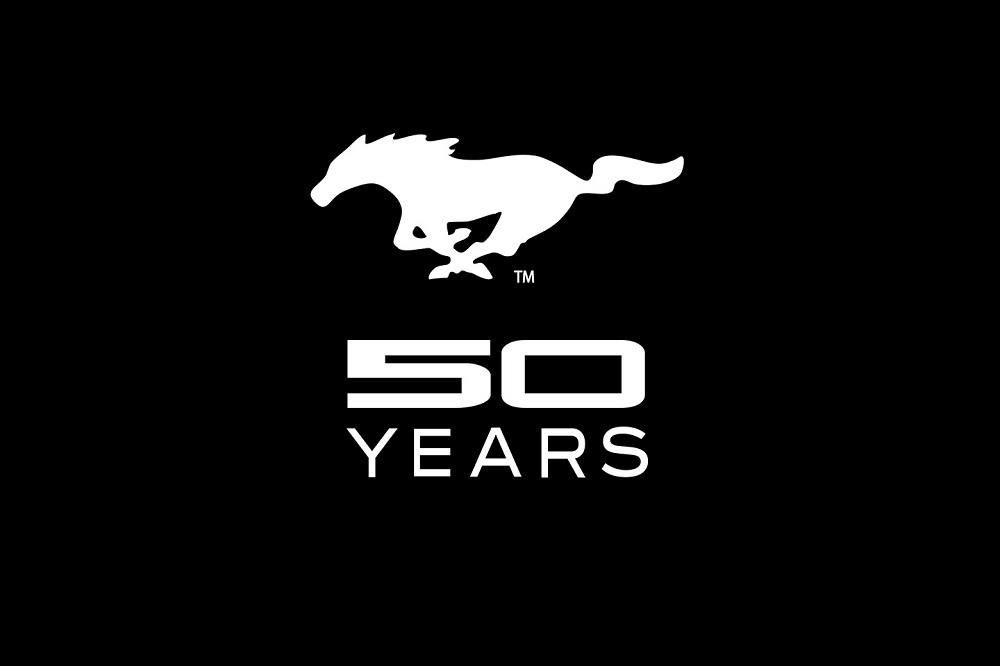 Ford Mustang 50th Anniversary Logo - Ford Mustang 50th Anniversary Logo Fender Gripper Soft Fender Cover ...