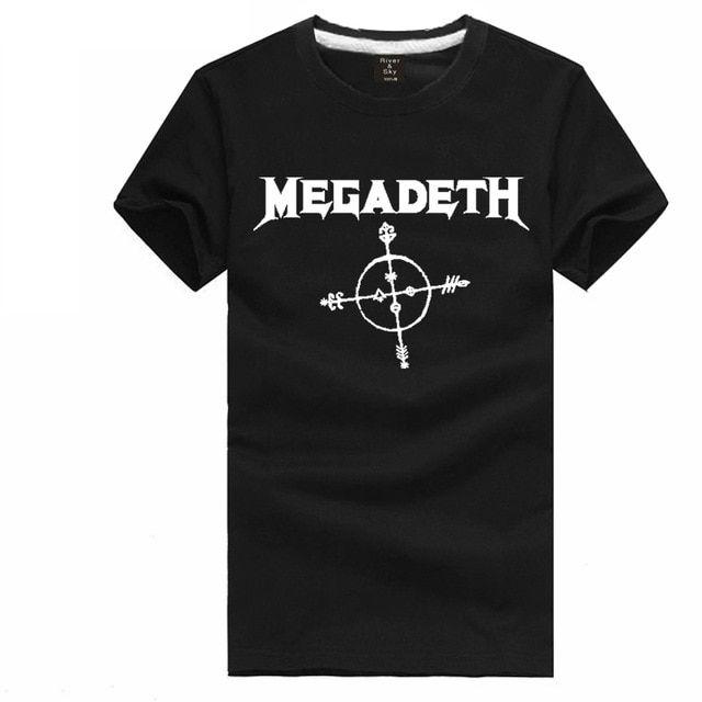 Megadeath Logo - Size S~XXXL Megadeth logo t shirt rock band short sleeve fitted t ...