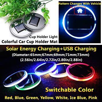 Round Car Logo - Amazon.com: 2pcs Solar Energy Car Logo LED lights Cup Holder Pad Mat ...