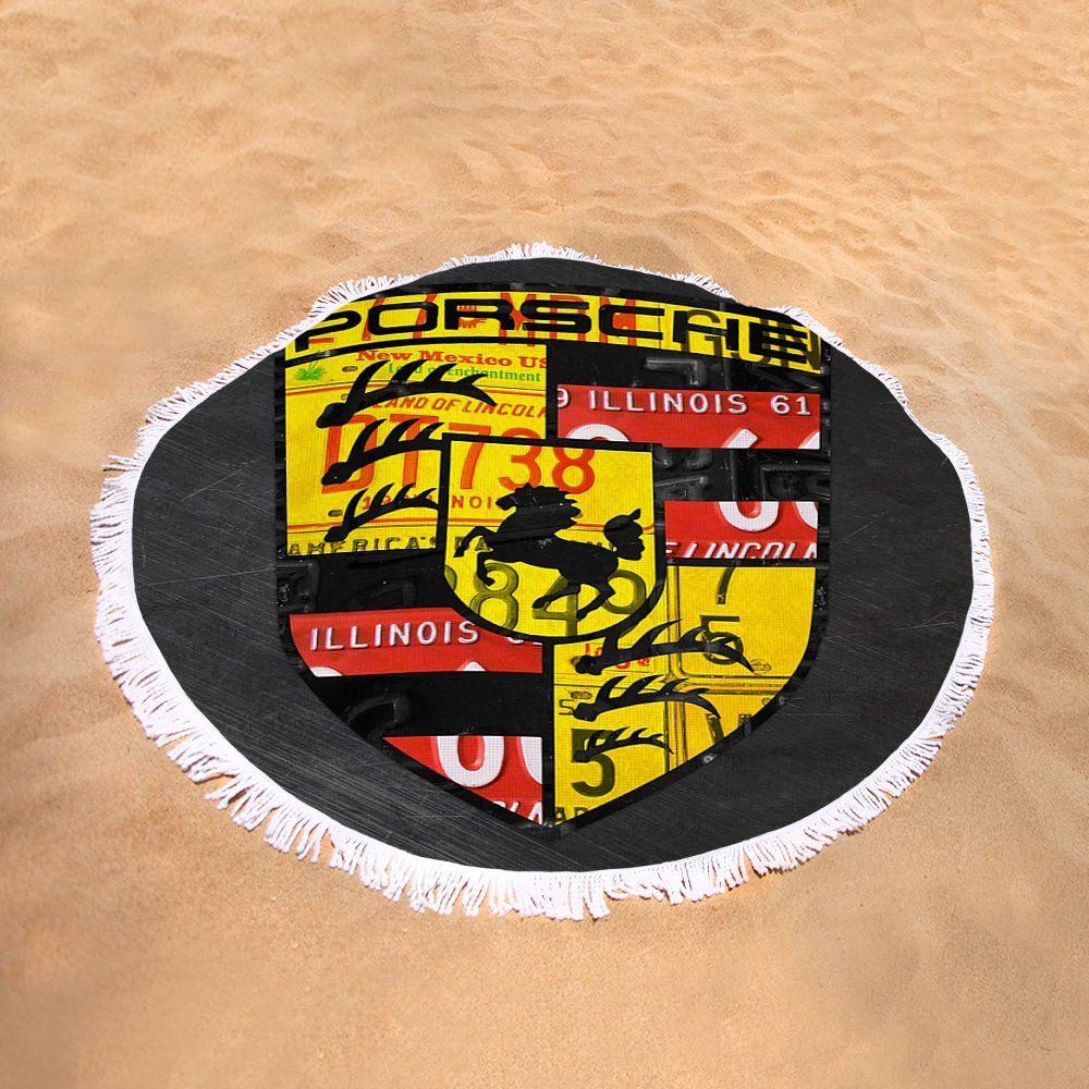 Round Car Logo - Porsche Sports Car Logo Recycled Vintage License Plate Car Tag Art ...