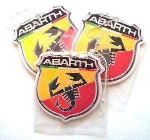 Abarth Car Logo - 3x Abarth Car air freshener Fiat 500 600 595 Punto Grande, emblem ...