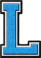 Baby Blue L Logo - Presentation Alphabets: Light Blue Varsity Letter L
