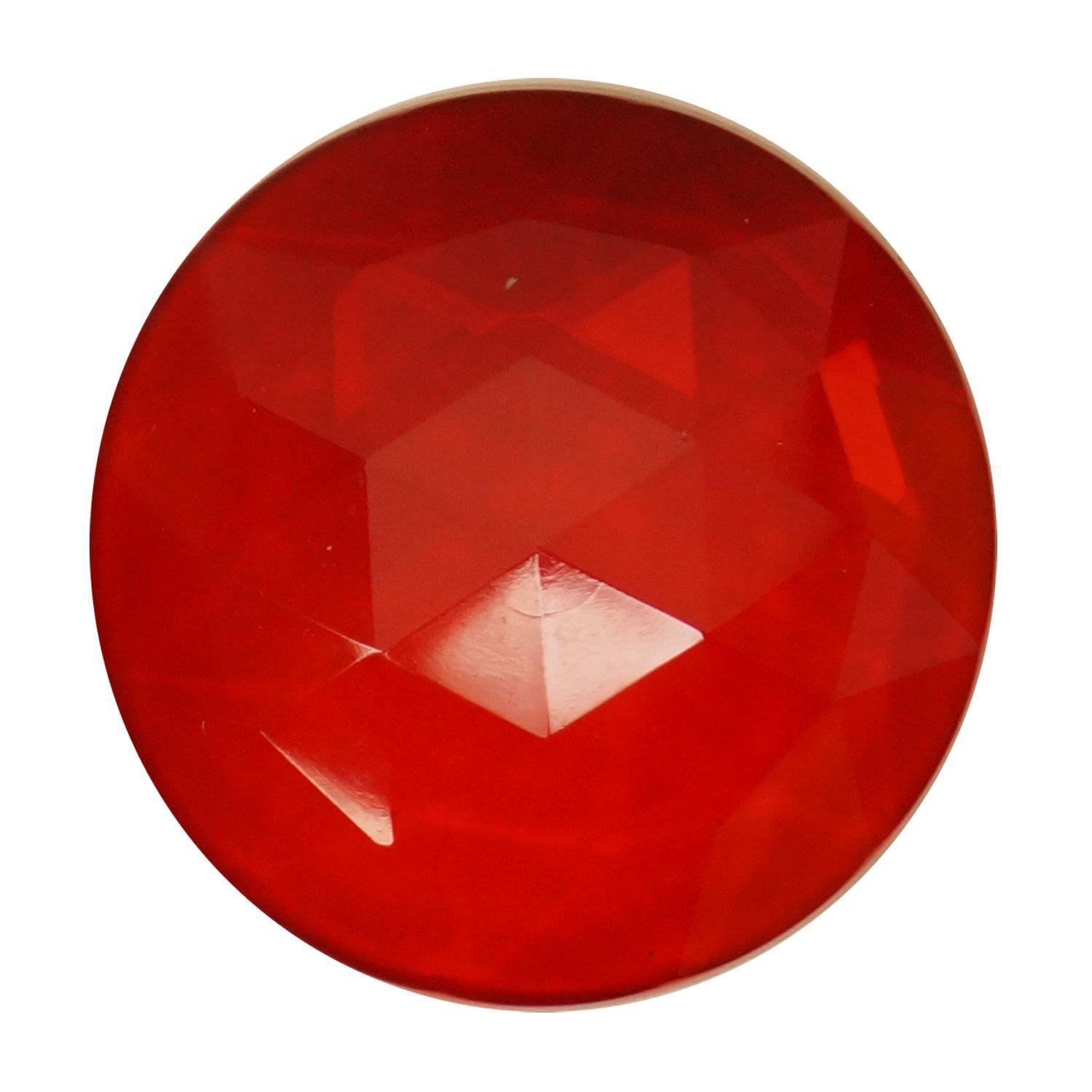 Round Red Logo - Round Red 30mm Faceted Jewel