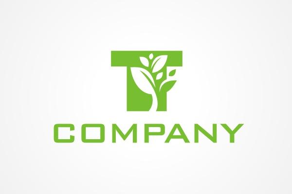 Green Letter T Logo - Free Logo: Leafy Letter T Logo