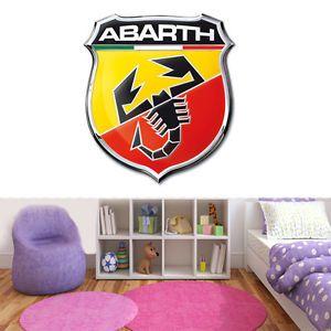 Abarth Car Logo - Abarth Car Logo Badge Sports Scorpion 3D Bedroom Sticker Poster ...
