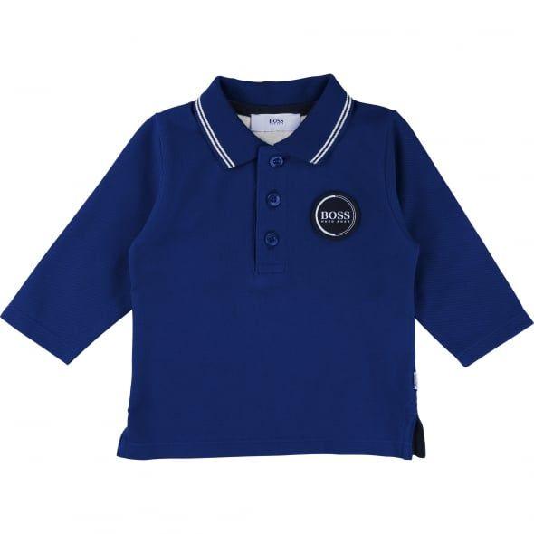 Baby Blue L Logo - BOSS Baby Blue Tipped Logo L/s Polo Shirt | Hurleys