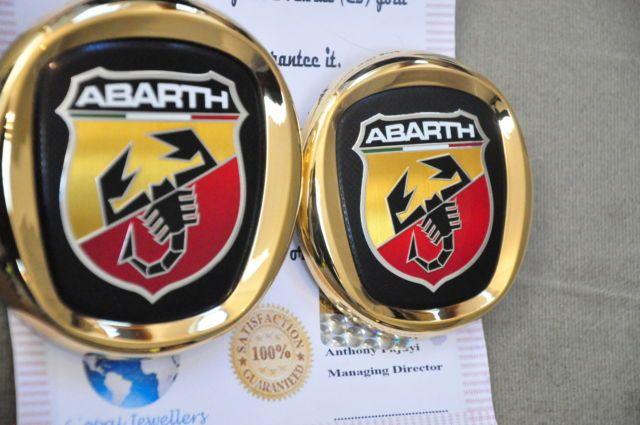 Abarth Car Logo - Fiat Abarth Badge Front Grille Rear Boot Car Emblem 24k Gold Plated ...