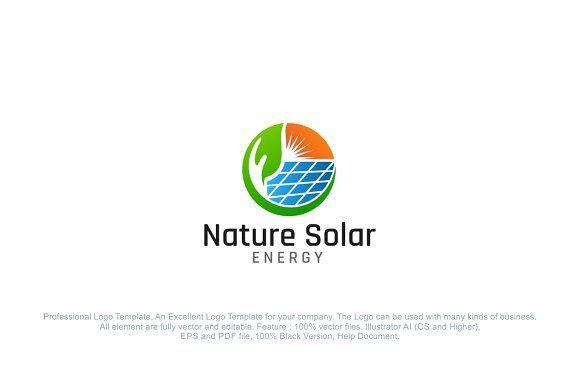 1 Energy Logo - Nature Solar Power Energy Logo Logo Templates Creative Market
