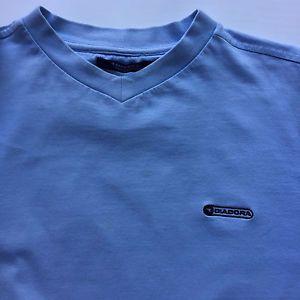 Baby Blue L Logo - Mens Diadora Light Blue V-Neck T Shirt Size L P-P 25