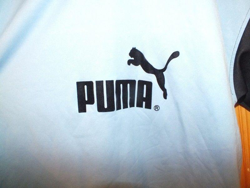 Baby Blue L Logo - Puma Light Blue Navy Sleeves Men's Sport Shirt Size L
