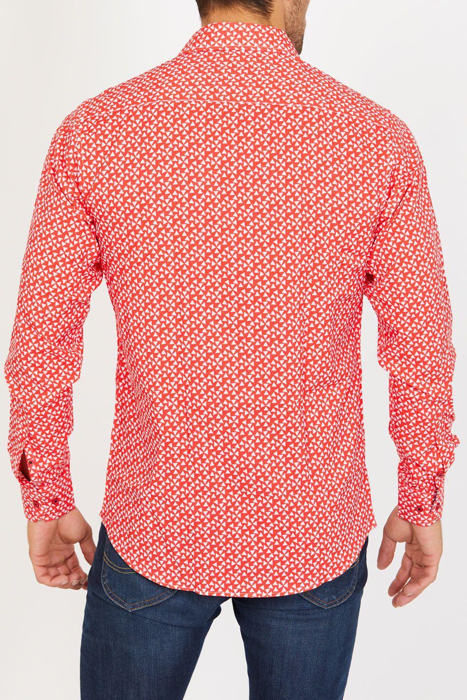 Red White and Triangle Sports Logo - blanc Anderson Organic Sports Shirt in Red White Triangle