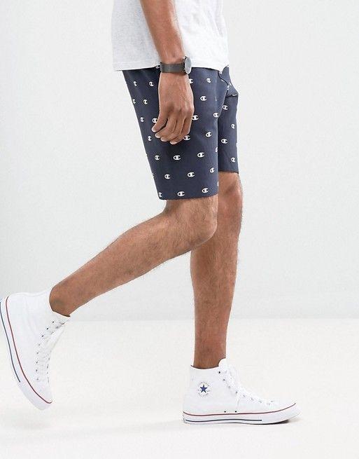 Champion Apparel Logo - Champion | Champion Shorts With All Over Logo Print In Navy