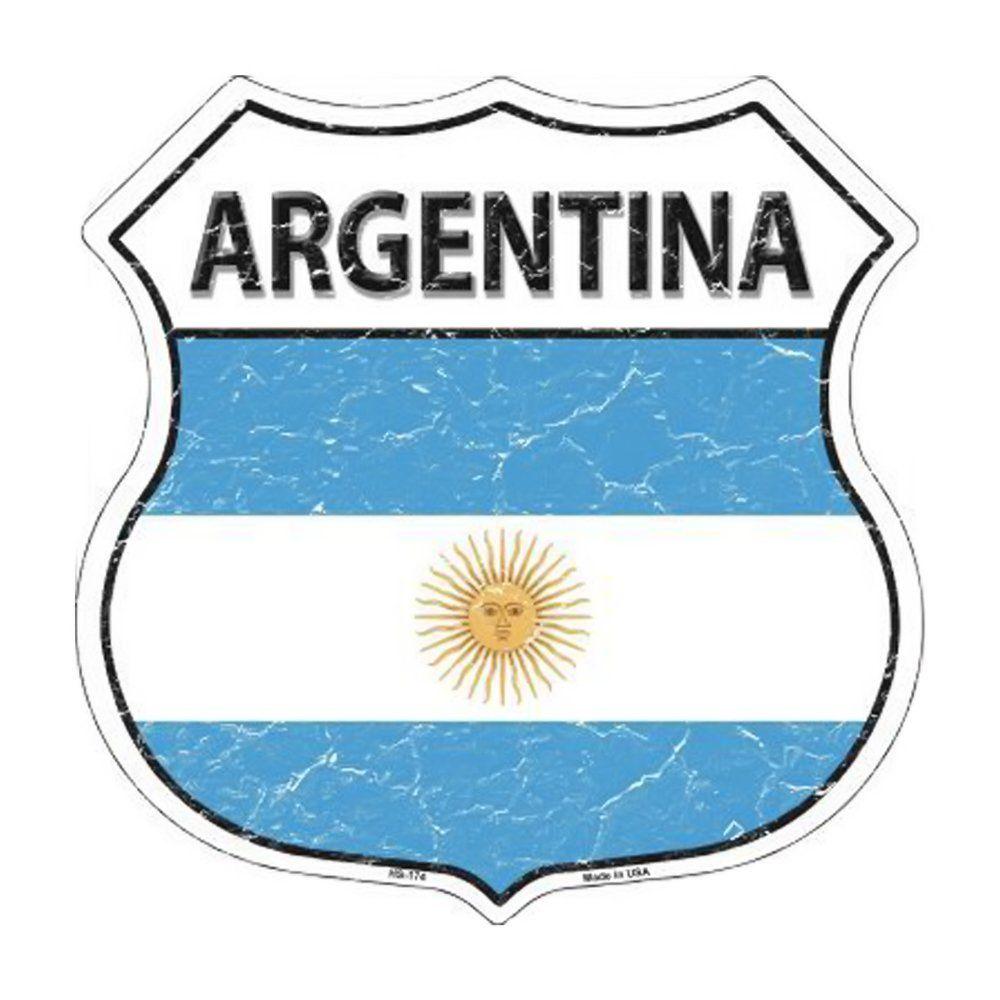 Blue Metal Logo - Smart Blonde Argentina Country Flag Highway Shield Metal Logo Sign ...
