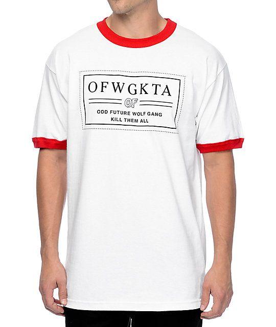 Wolf Gang OFWGKTA Logo - Odd Future Bar Logo White & Red Ringer T Shirt