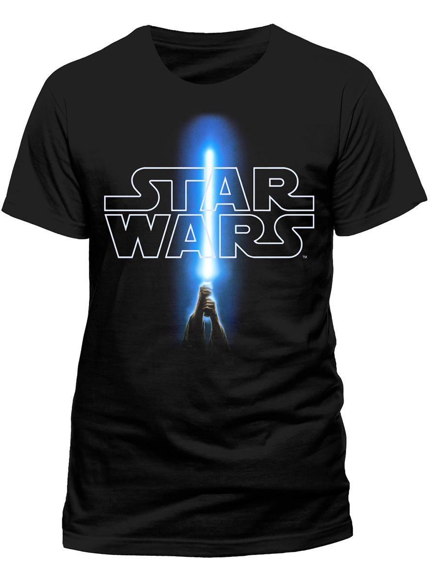 Star Wars Logo - Star Wars Logo And Lightsaber T Shirt *official* For Fans