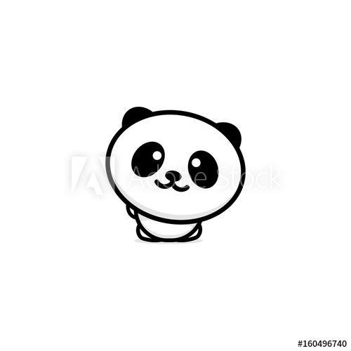 Panda Bear Logo - Cute Panda welcomes waving his hand vector illustration, Baby Bear ...