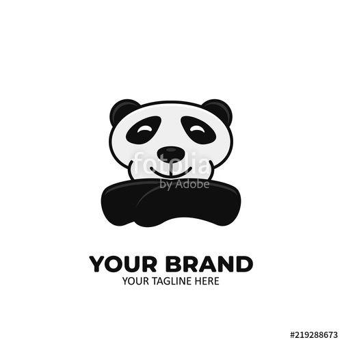 Panda Bear Logo - Confident White Panda bear logo icon animal mascot illustration ...