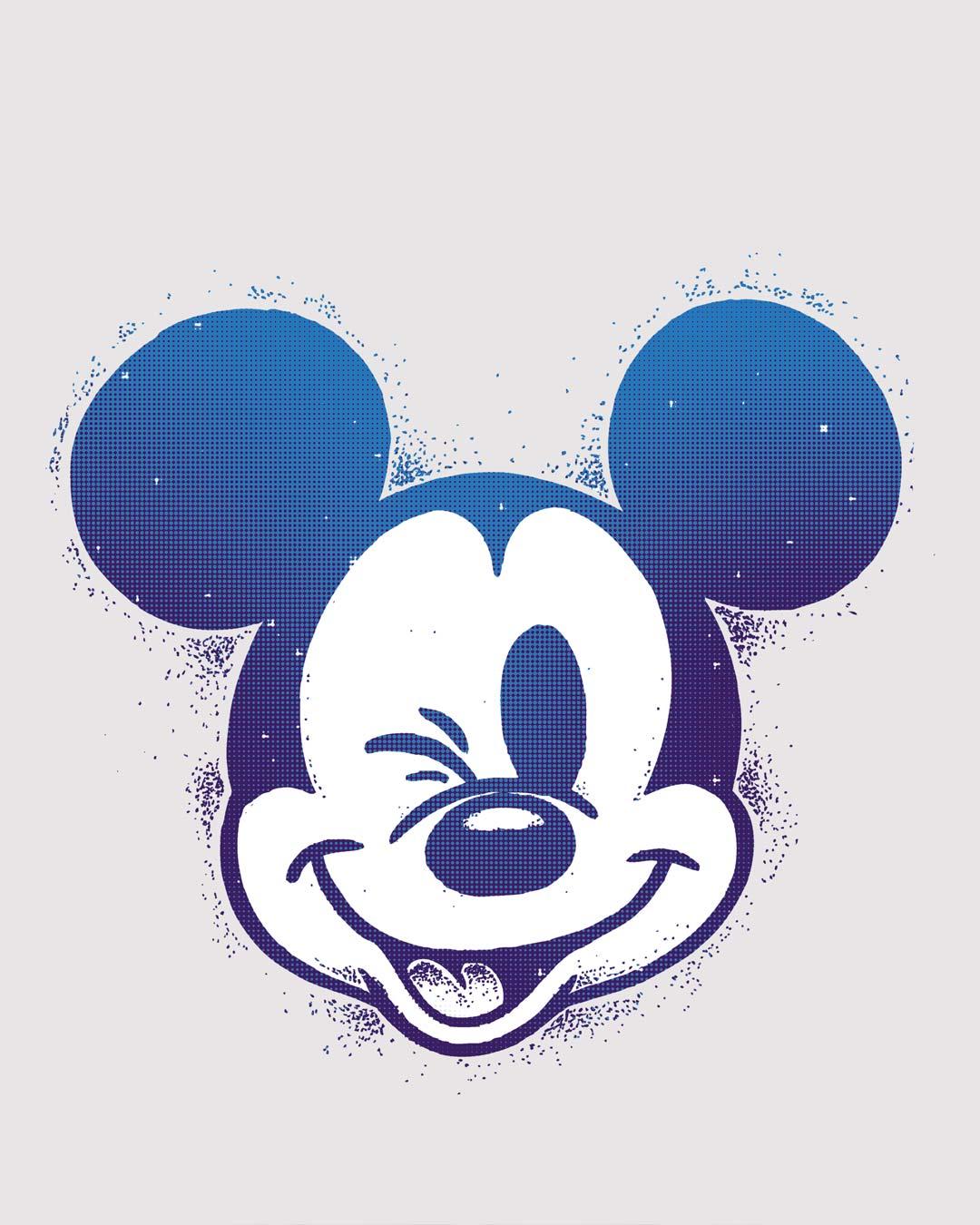 Mickey Galaxy Logo - Buy Galaxy Mickey (DL) White Printed Half Sleeve Boyfriend T Shirt