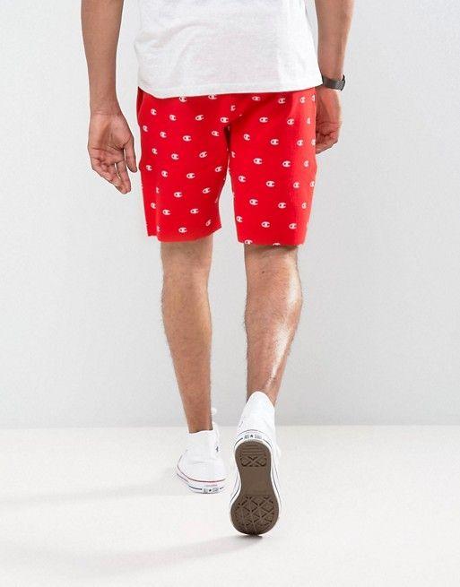 Champion Apparel Logo - Champion | Champion Shorts With All Over Logo Print In Red