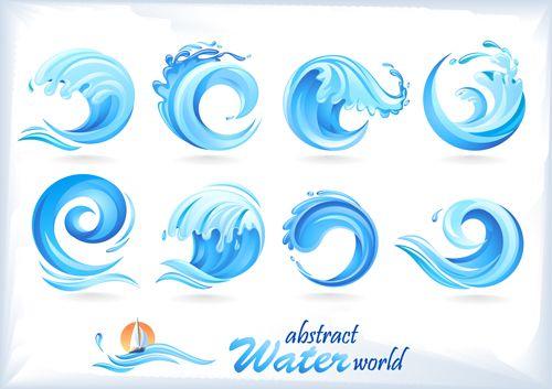 Abstract Water Logo - Water abstract logos vector set 02 free download