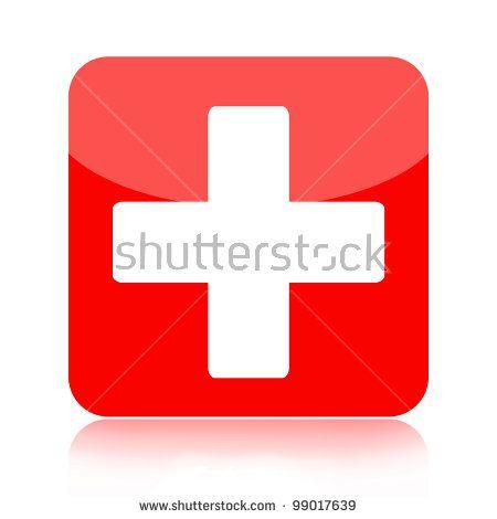 White Cross Red Background Logo - Red and white plus Logos