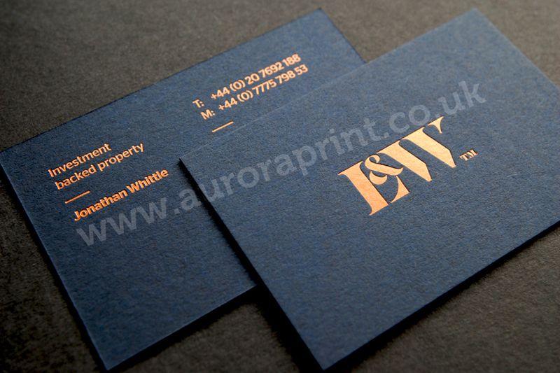 Blue and Copper Logo - Copper Business Cards