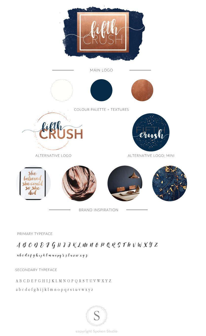 Blue and Copper Logo - Pin Shop • Rose Gold. Branding