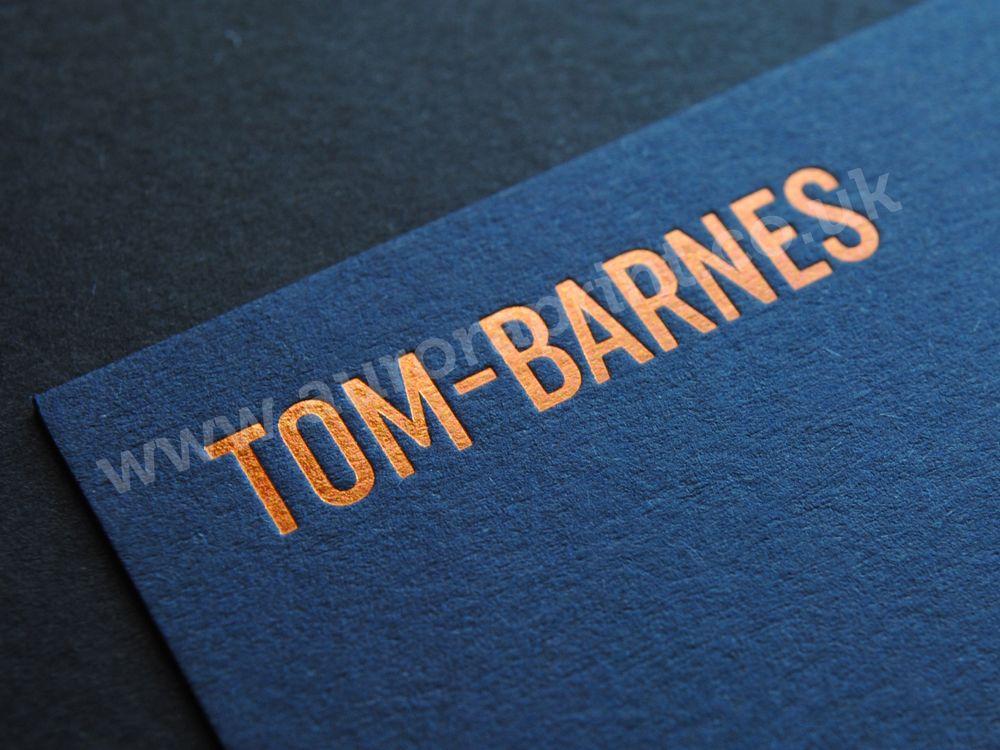 Blue and Copper Logo - Close images of foil printing