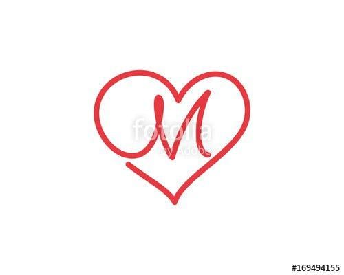 Love M Logo - Letter M and heart logo 1