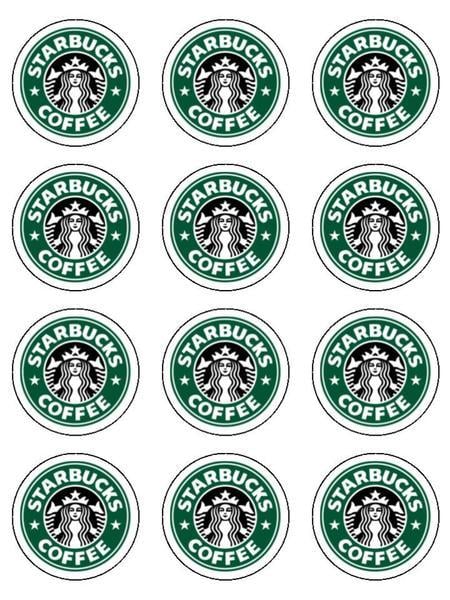 Medium Starbucks Logo - Starbucks Coffee Logo Edible Icing Cake Topper
